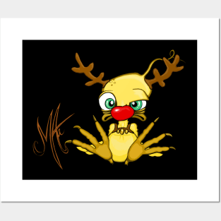 Grumpy Chicken Rudolph Posters and Art